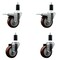 Service Caster 3.5'' SS Maroon Poly Swivel 1-3/8'' Expanding Stem Caster Set 2 Total Lock Brakes, 4PK SCC-SSEXTTL20S3514-PPUB-MRN-2S2-138 - alternate 1